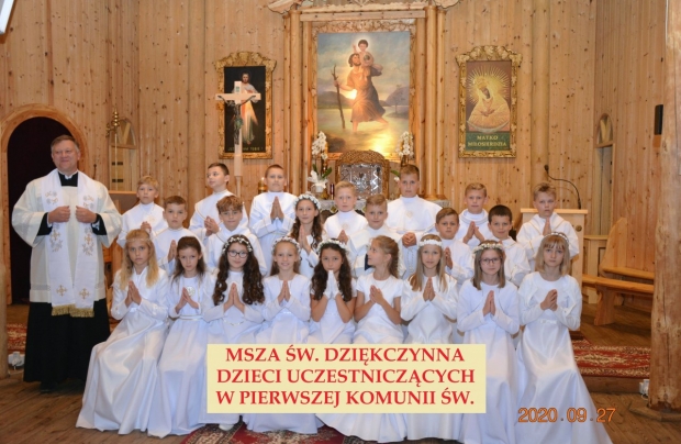 Msza św. dziękczynna dzieci uczestniczących w I Komunii Świętej