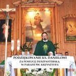 Podziękowanie ks. Danielowi za posługę duszpasterską w parafii św. Krzysztofa