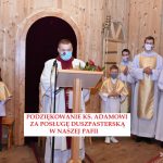 2020.11.22 – Uroczystość Chrystusa Króla Wszechświata, Podziękowanie ks. Adamowi za posługę duszpasterską w naszej parafii.