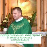 Podziękowanie ks. Andrzejowi za posługę kapłańską w naszej parafii